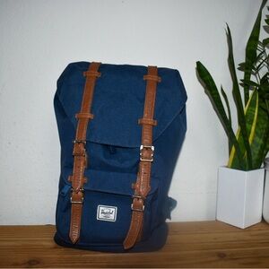 Herschel Supply Company Navy Blue and Brown Backpack